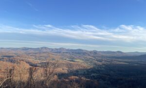 View of the Blue Ridge Mountains from Afton, VA overlook.